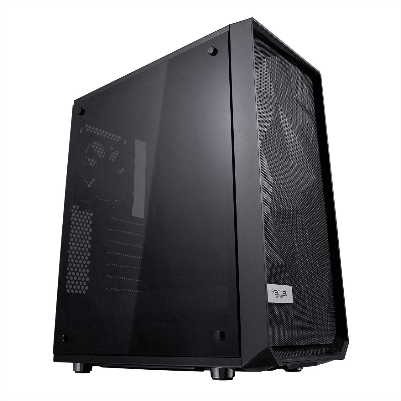 Review Fractal Design Meshify C Compact Mid Tower Computer Case Airflow/Cooling 2X Fans Included PSU Shroud Modular Interior WaterCooling Ready USB3.0 Tempered Glass Side Panel Blackout